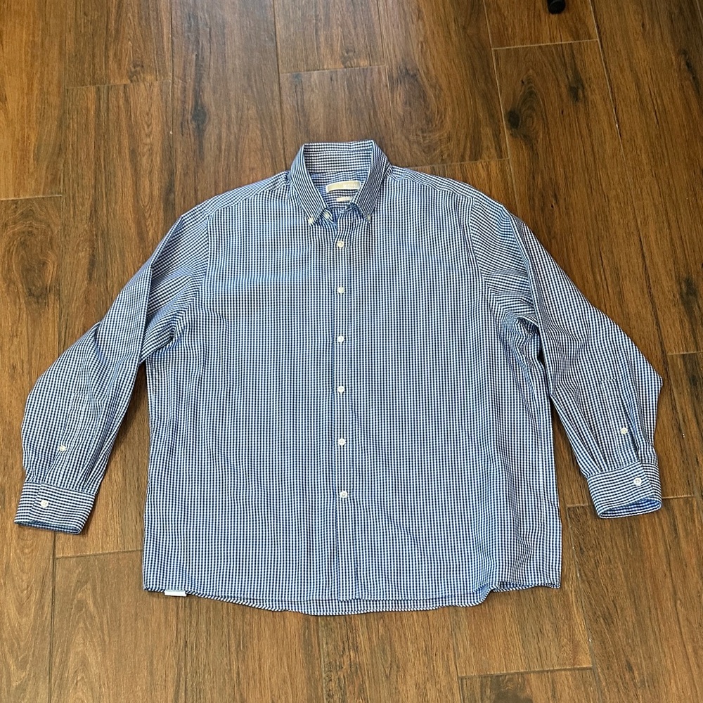 Michael Kors NWOT Men's Navy Checkered Shirt
